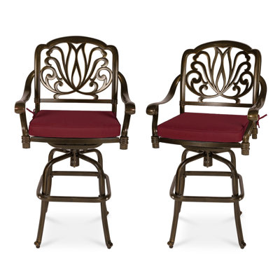 Ghugas 28" Patio Bar Stool with Cushion