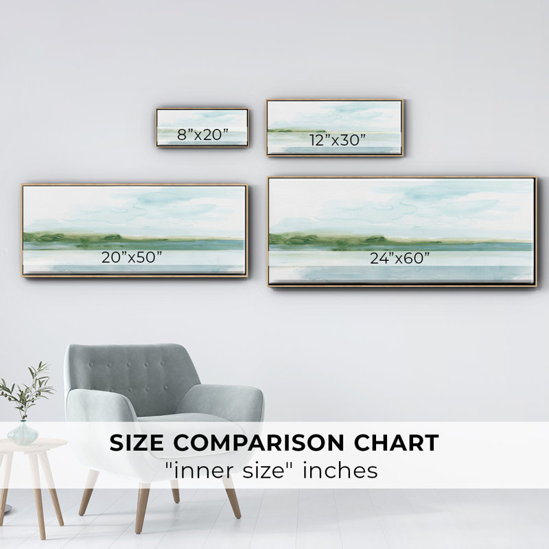 Green Ribbon Coast II, reproduction d'art sur toile, H 24 po x l 60 po x P 1,5 po, Naturel