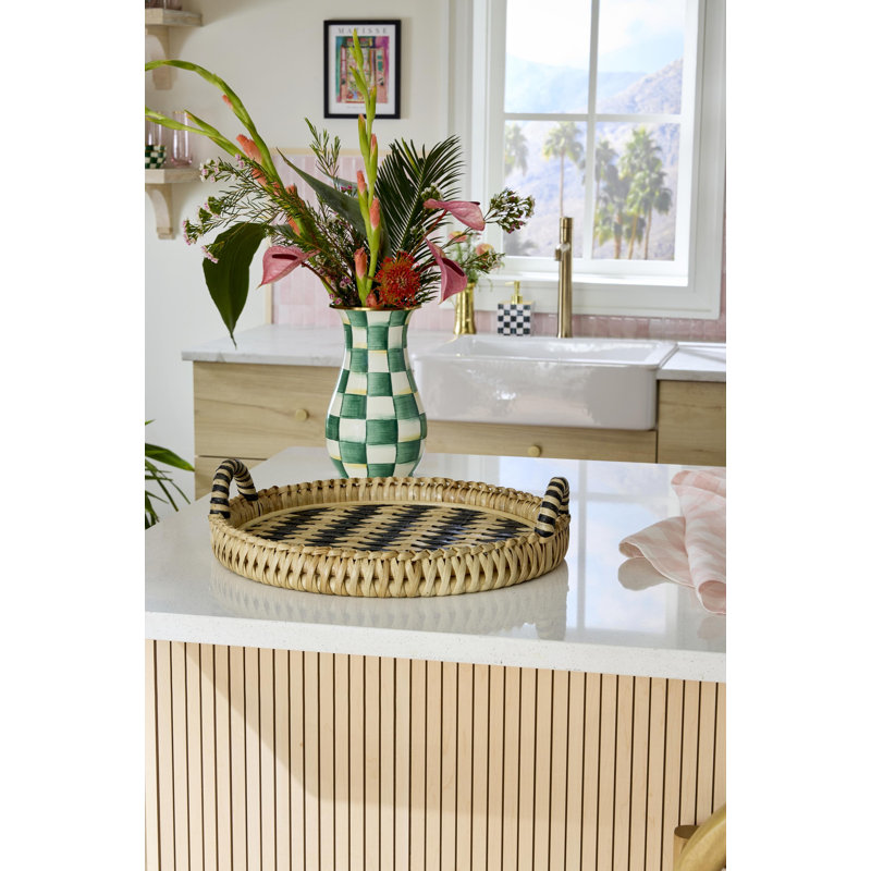Emerald Check Tall Vase