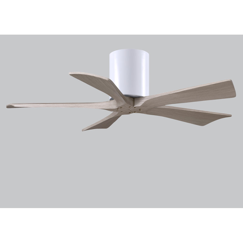 Ventilateur à pales encastré 5 pales Irene, Nickel brossé, 42", Bois de frêne gris