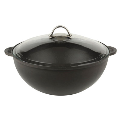 Lava Cast Iron 6.5 Qt./12" Enameled Dutch Oven Round Black With Lid