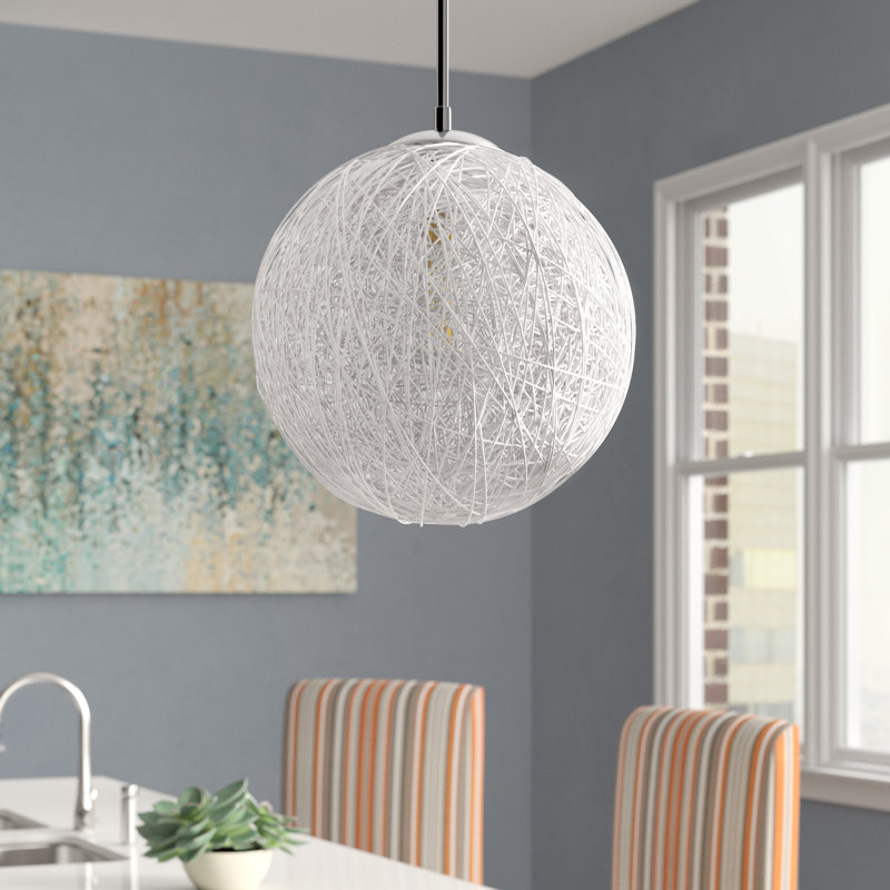 Daven 1 - Light Single Pendant, 8.9" H x 7.9" W x 7.9" D, Brass