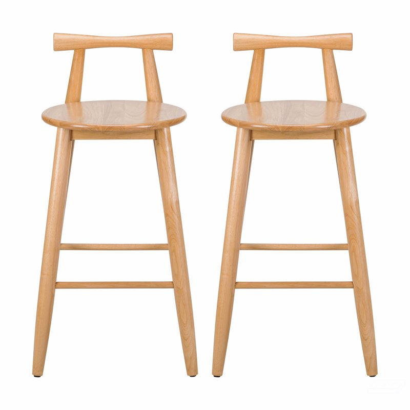 Tabouret en bois d'hévéa, ensemble de 2