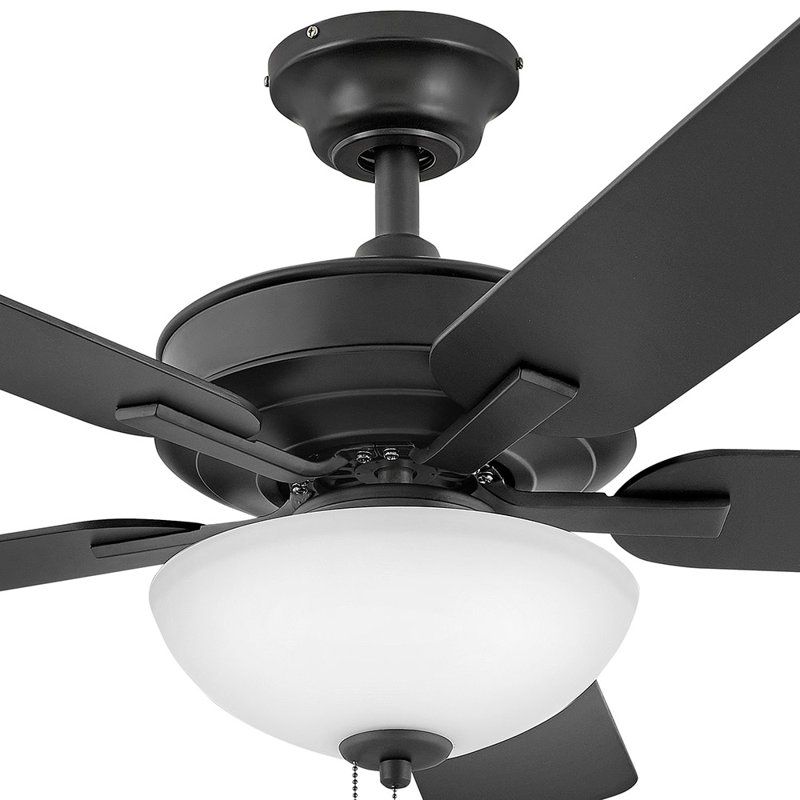 Metro Illuminated 52-in Ceiling Fan - Bulbs Included, Matte Black with Matte Black Blades