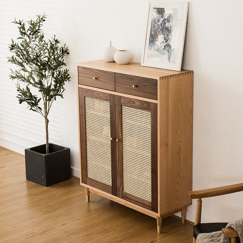 Retro High Quality Storage Shoe Cabinet, Light Brown
