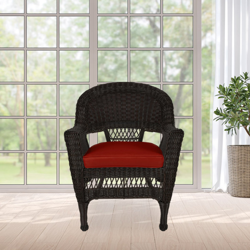 Arliss Steel Outdoor Lounge Chair, Red, Espresso
