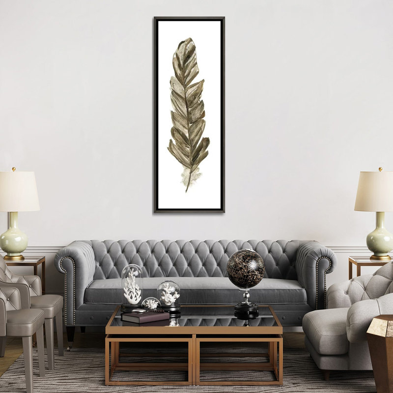 «Soft Feather III» par Sally Swatland - reproduction de dessin panoramique, H 72 po x l 24 po x P 1,5 po