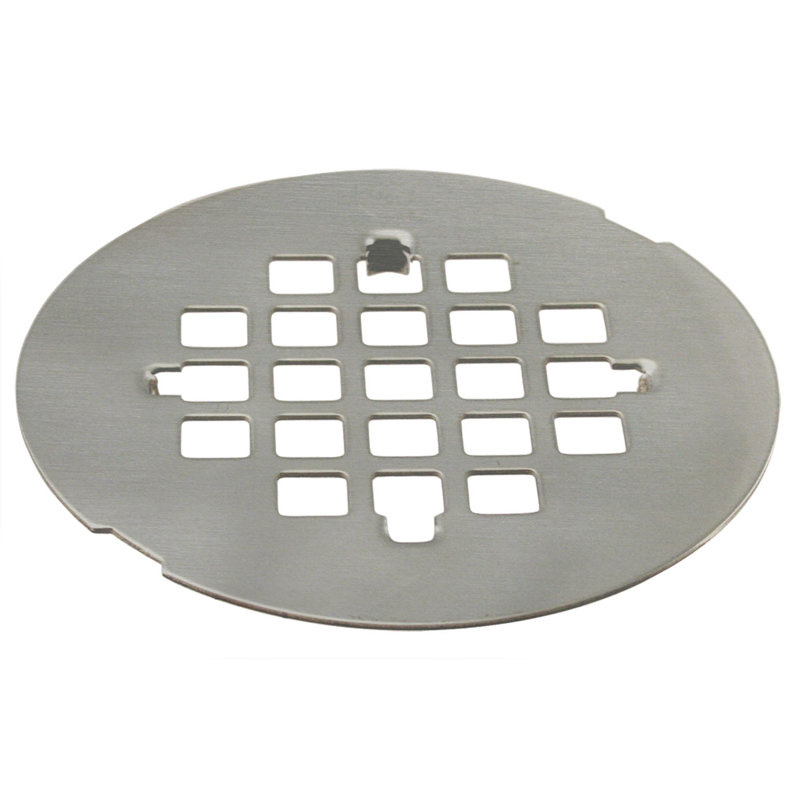 Couvercle de drain de douche en laiton de 4-1 / 4 po de style Casper Snap-In, Nickel satiné
