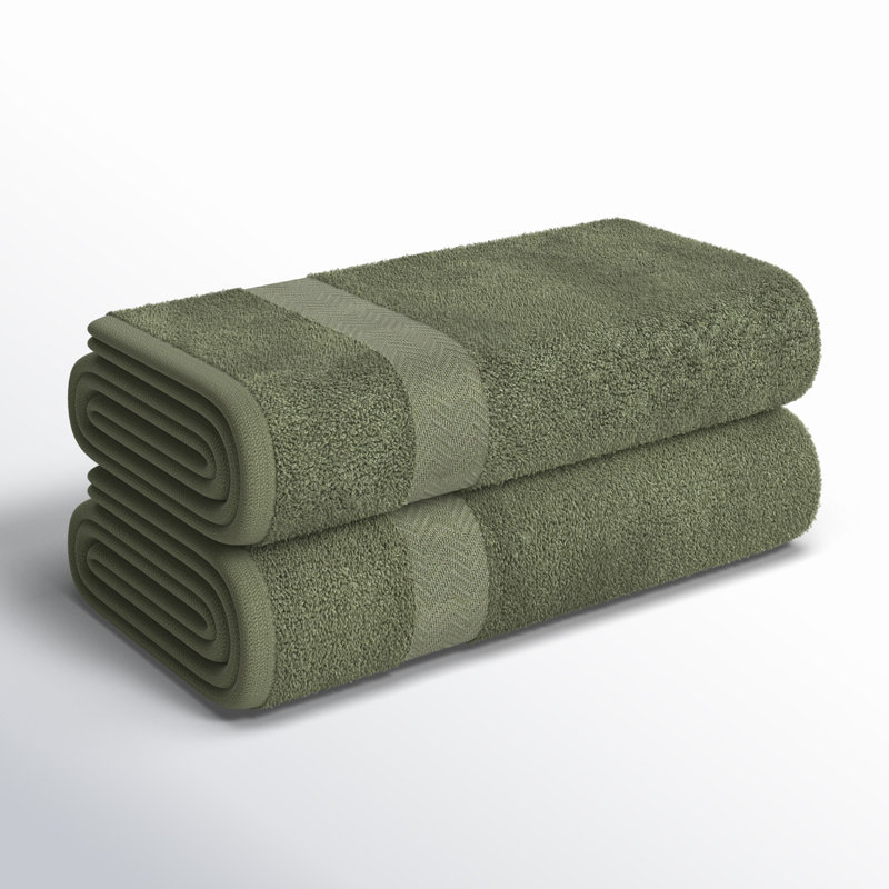 Drap de bain 100% coton à séchage rapide Franklin, Vert forêt, 2 Pieces Towel Set