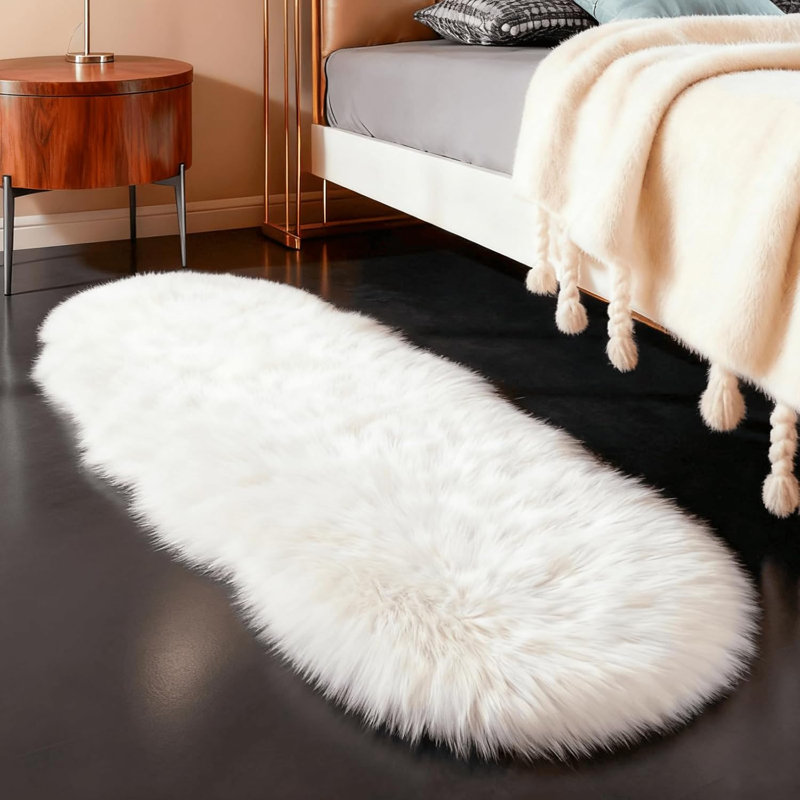 Peau de mouton artificielle blanc moelleux