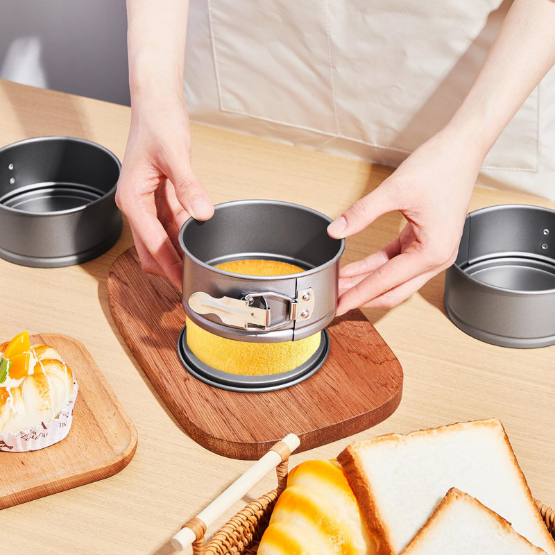 Springform Pans Mini Cheesecake, Removable Bottom Leakproof, Nonstick Spring Form Baking Easy Release Round Molds, 25 Pcs, (Gray)