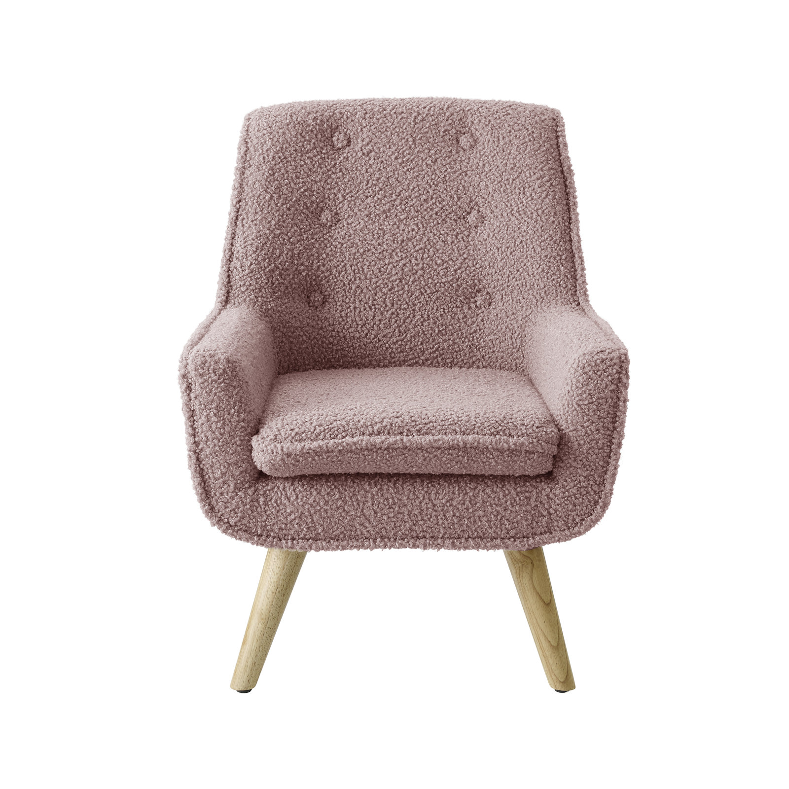 Kids 14.5" Sherpa Chair, Blush