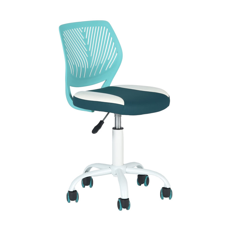 Chaise de bureau pivotante à hauteur réglable bleu sarcelle et turquoise Aqua