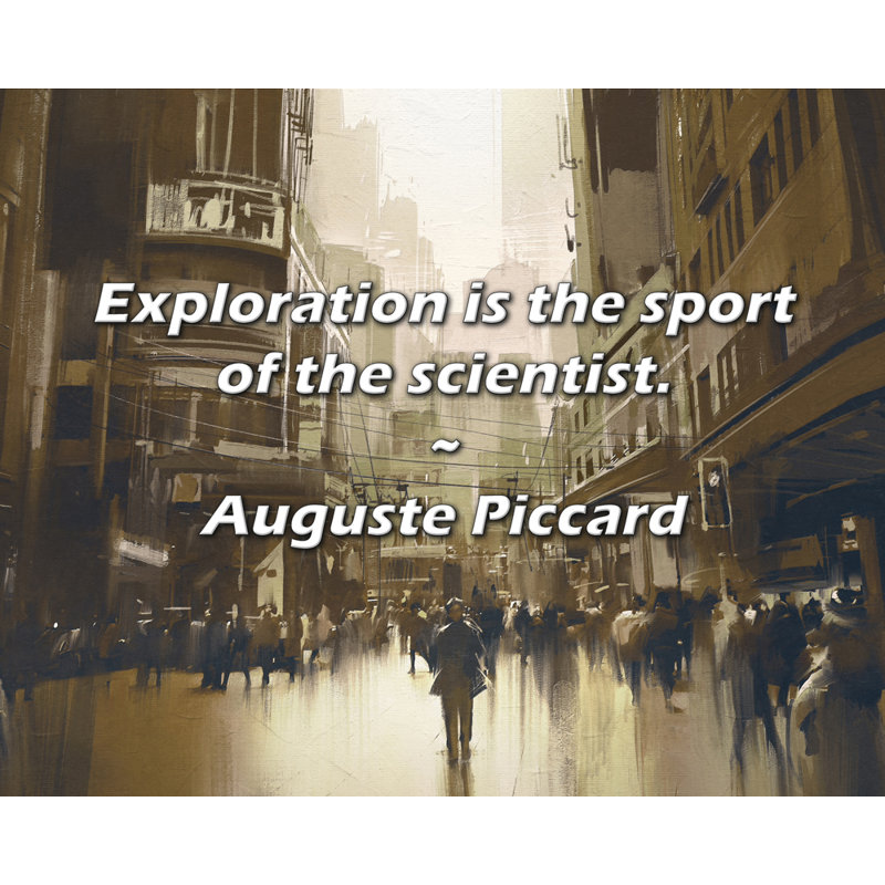 Auguste Pic Card Citation: L'exploration est le sport du savant., H 20 po x l 24 po