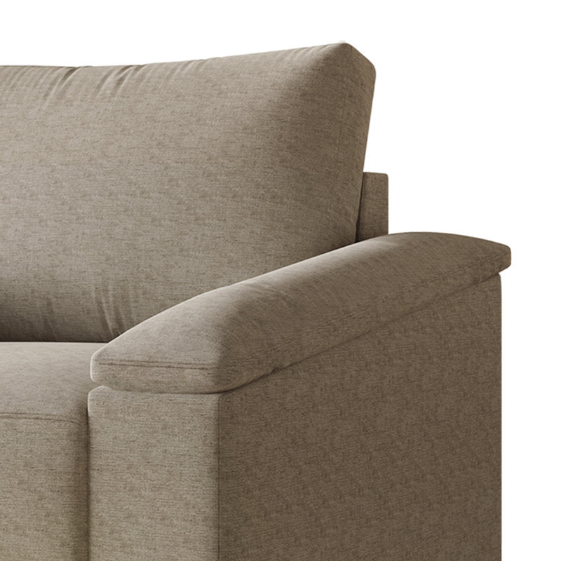 Jacqualyn Fabric 57.87'' Reception Sofa, Dark Beige