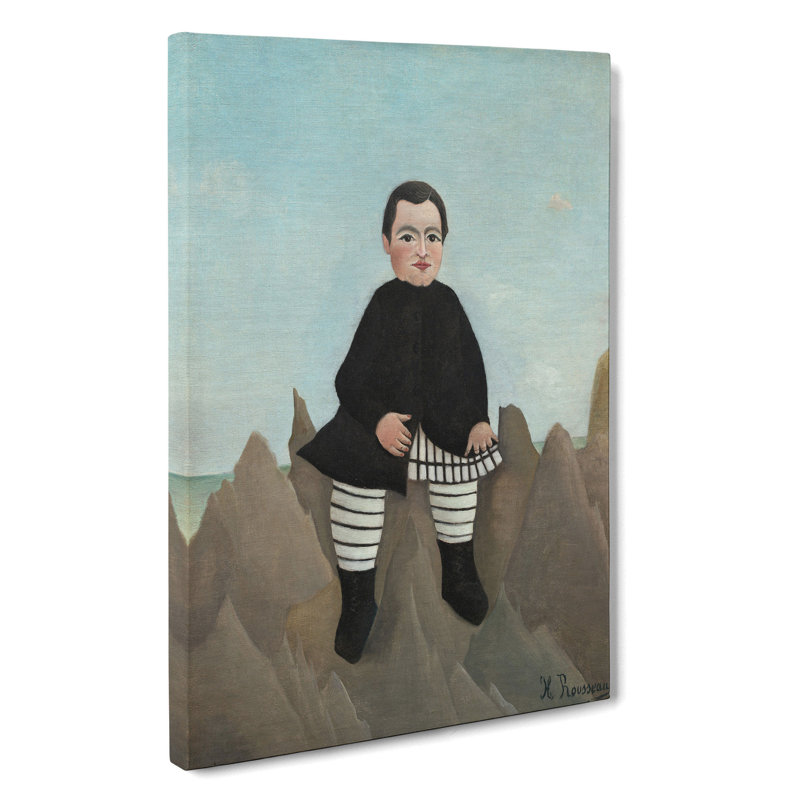 Boy On The Rocks by Henri Rousseau (1) - Wrapped Canvas Painting, 76cm H x 50cm W x 3cm D