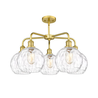 Ambrosane 5 - Light Steel Dimmable Sphere Chandelier