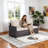 Outdoor Patio Rattan Sofa,3-person Wicker Couch With Cushions-533886081