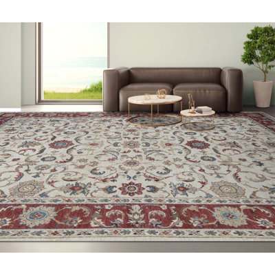 Tapis crème de haute qualité noué à la main Sultanabad