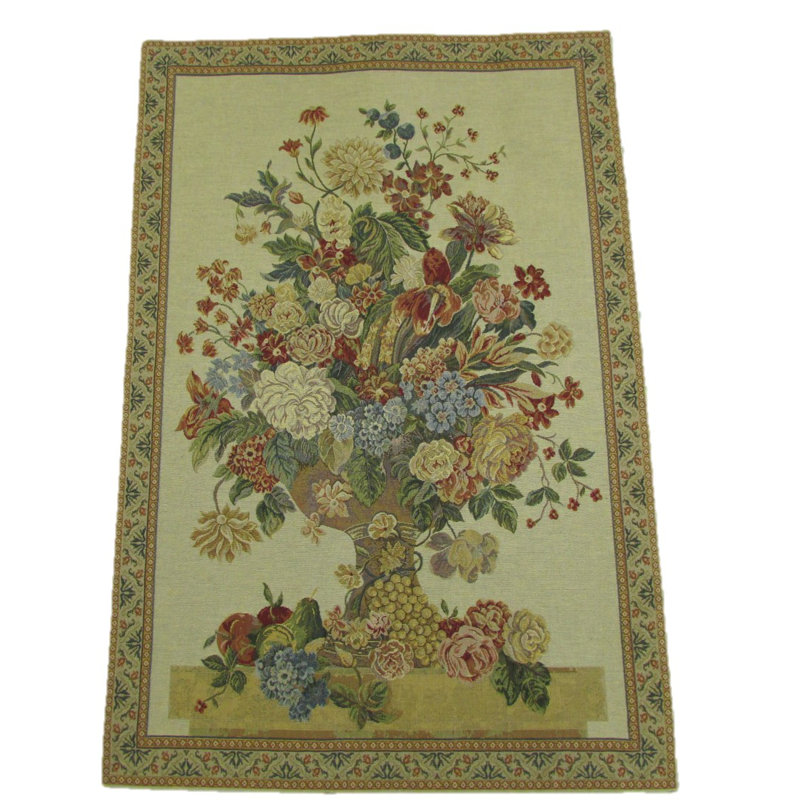 Tapisserie bouquet majestic, Rouge / vert / or / noir / bleu