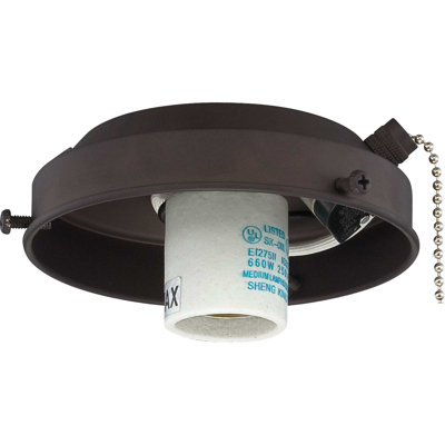 1-Light Outdoor Indoor Antique Bronze 4.5"W Ceiling Fan Kit with Pull Chain