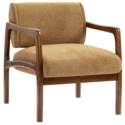 Chaise avec accoudoirs moderne en bois massif avec dossier réglable pivotant sur 360 °