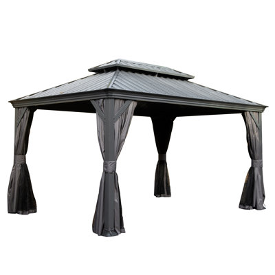 Premium Hardtop Metal Gazebo For All-season Use, Perfect For Patio, Garden, And Backyard Gatherings