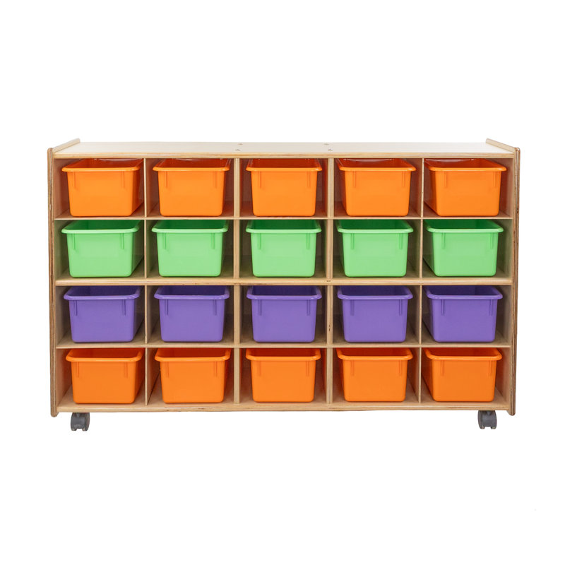 Casier Contender, Assemblé avec roulettes, Teintes pastel assorties, Non