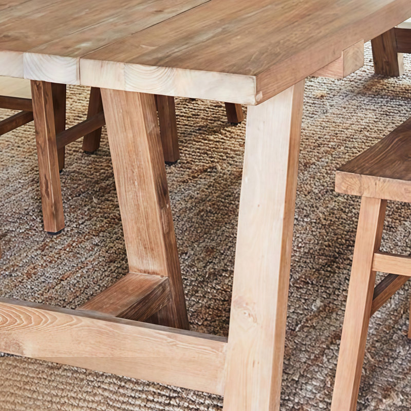 Rectangular Solid Wood Dining Tables, 29.5"H x 86.6"L x 35.4"W 