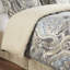 Édredon très grand bleu / gris - garniture décorative, ensemble de literie 4 pièces de haute qualité bleu et gris, chenille, élégant