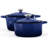 MegaChef 7 Piece Enameled Cast Iron Cookware Set in Blue-123062655