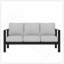 Ensemble de conversation 4 pièces pour patio moderne en aluminium 4 pièces, canapé d'extérieur 5 places avec coussins gris clair épais et structure noire et table basse-97847127