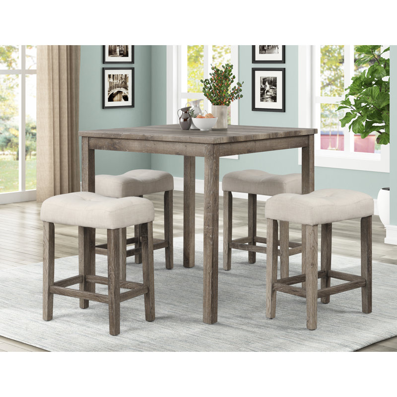 Ensemble de comptoir rembourré 19 po Dereham , Chêne antique