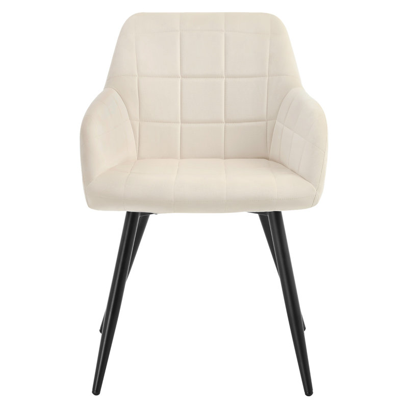 Palumbo Upholstered Dining Chair, White, Black, 1