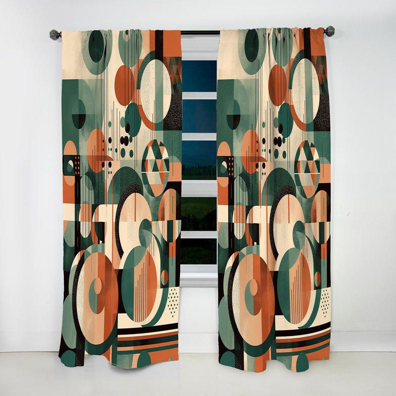 Pommier - Mid Century Artistic Transformations III - Rideau en velours moderne - obscurcissant - 1 panneau, L 52 po x L 90 po