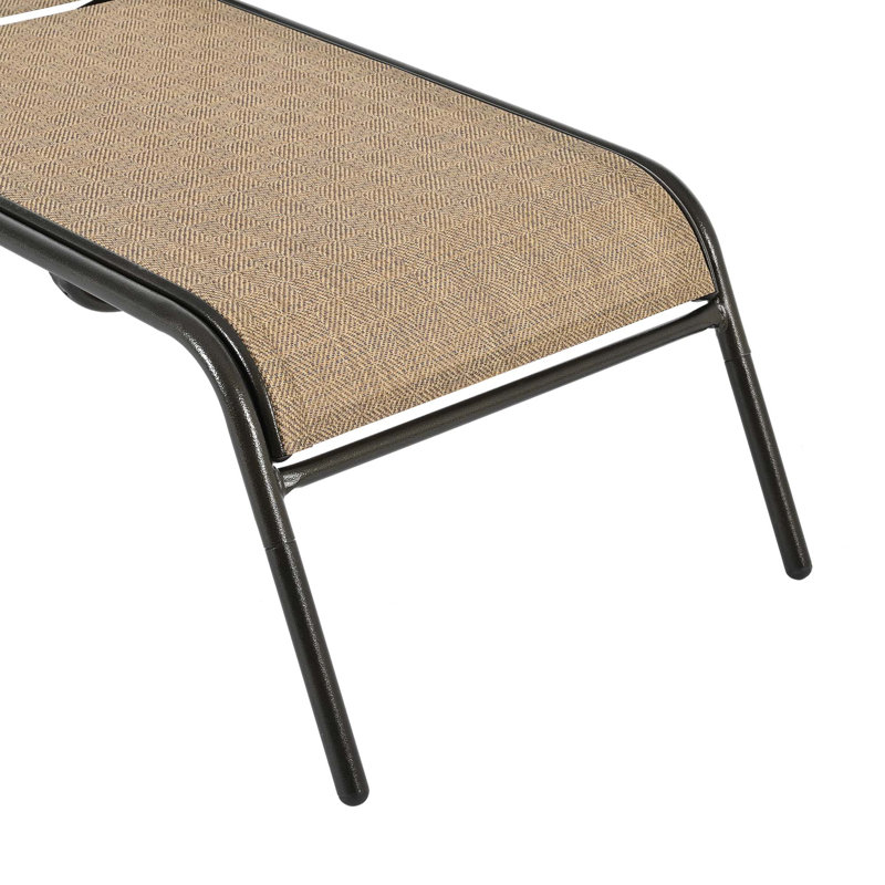 Ensemble de chaise longue d'extérieur en fer Gulten, Brun, Noir