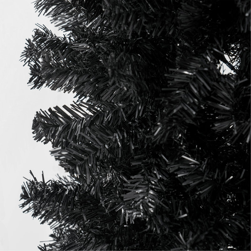 Arbre de Noël 8 pi, sapin de Noël artificiel non éclairé avec branches réalistes, sapin de Noël avec 1168 pointes, noir