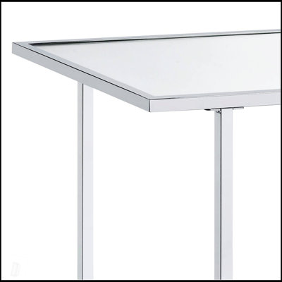 Angwin Mirrored Faux Marble & Chrome Console Table, Elegant And Functional For Modern Home Decor