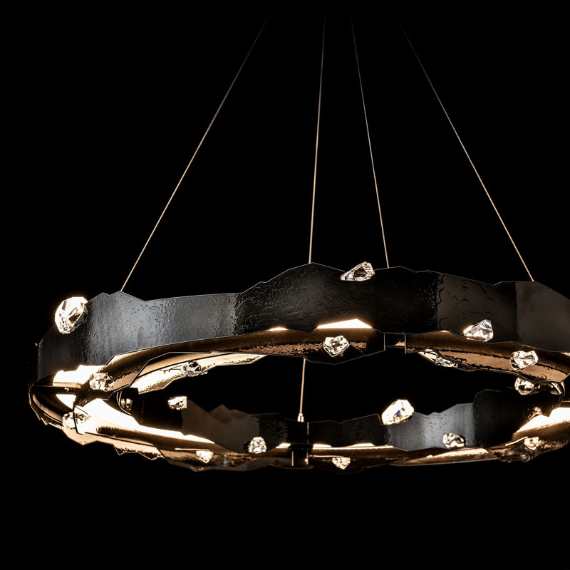 Trove Wagon Wheel LED Chandelier, Ink
