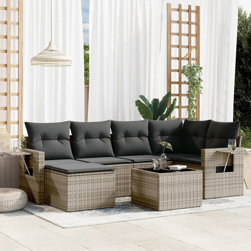 Ensemble de canapé de jardin Vidaxl gris