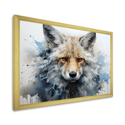 Portrait de renard bleu et blanc