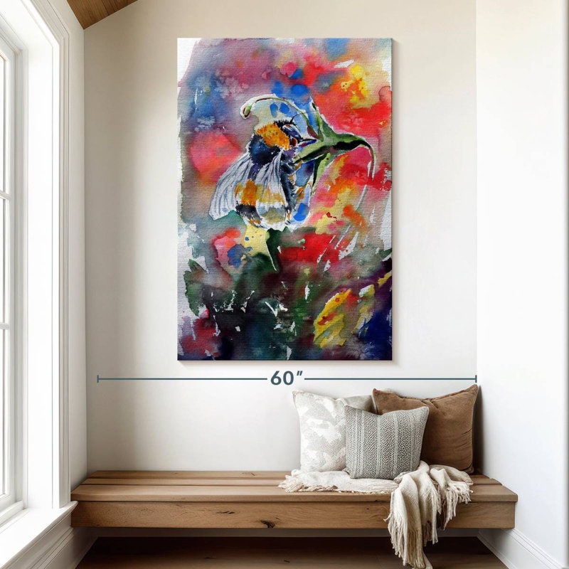Brampt abeille avec fleur, H 51 po x l 34 po