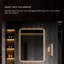 Meuble-lavabo de salle de bain mural 51,18 po en fritté brun avec miroir intelligent et armoire d'appoint-854039790