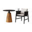 Ensemble de 2 chaises noires en cuir et microfibre