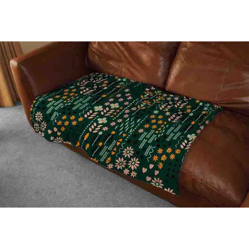 Sélection de couvertures à imprimé de fleurs, 30" x 40", Vert