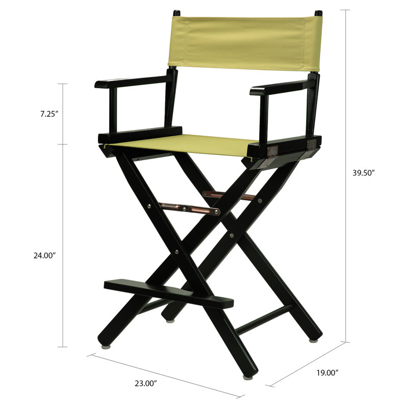 24" Folding Director Chair, Olive, Black