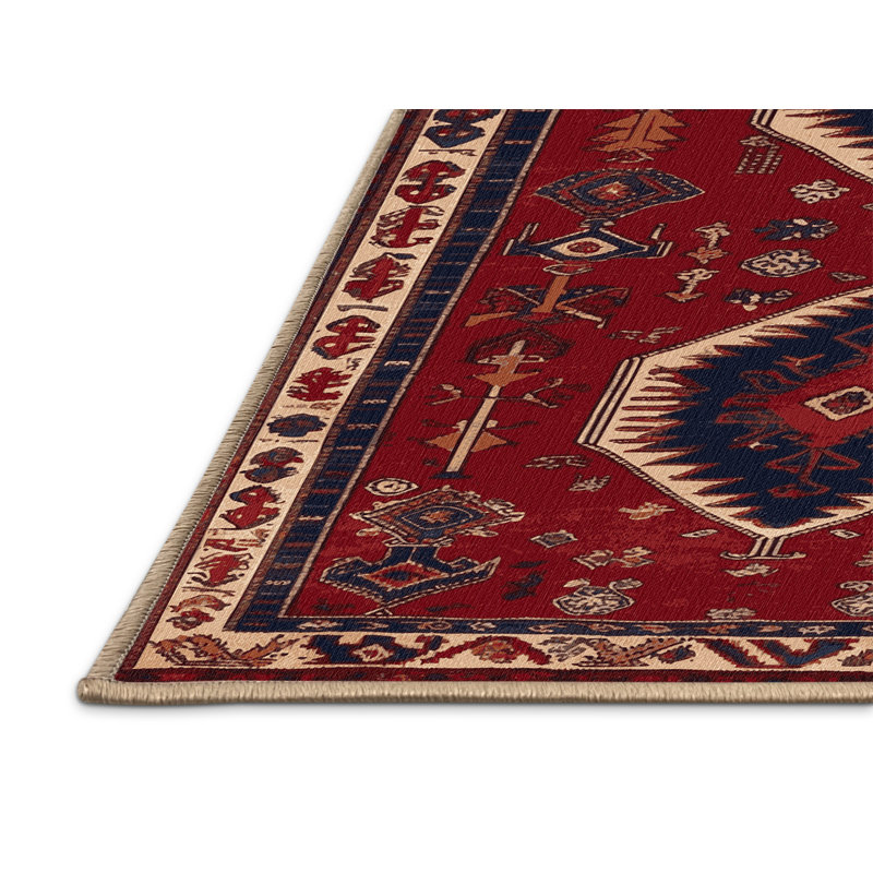 Tapis brun turc lavable à la machine, Carré 6 pi