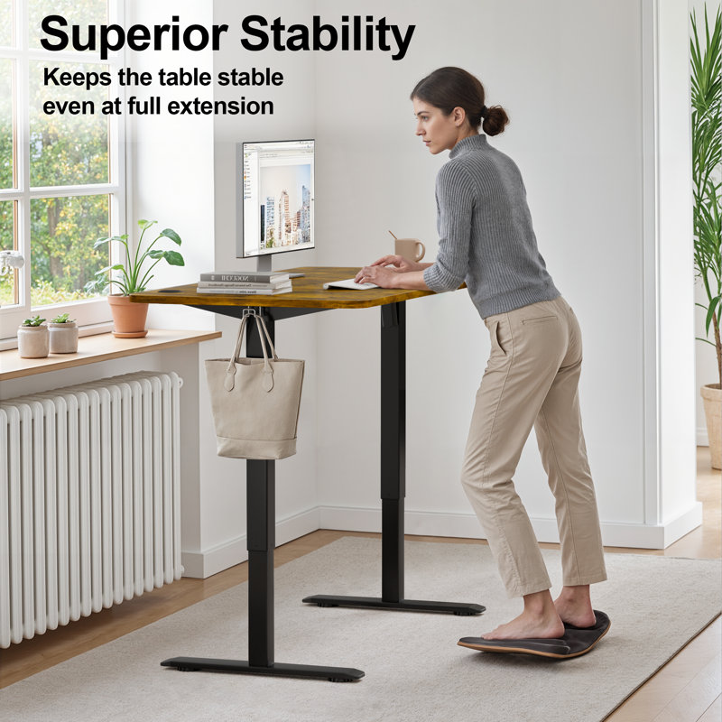 Bureaux debout à hauteur réglable Putnam, Noir, noir, noir, noir, H 48 po x l 55,11 po x P 23,62 po