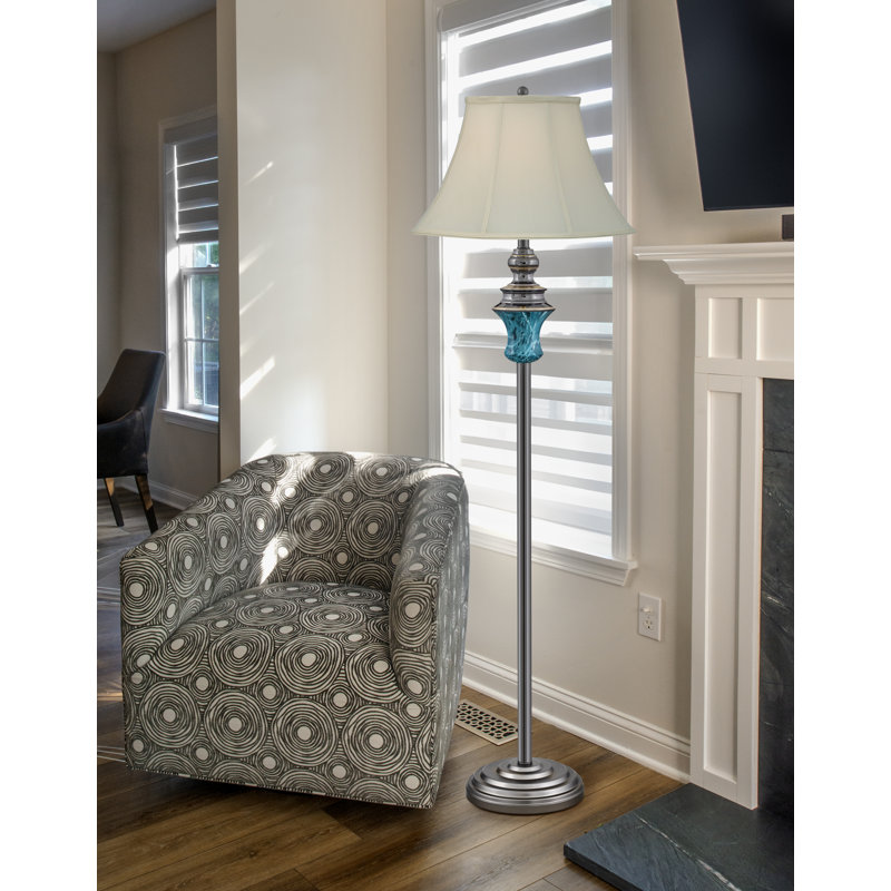 Rigoso -  60" Polished Flemish Touch Switch Floor Lamp