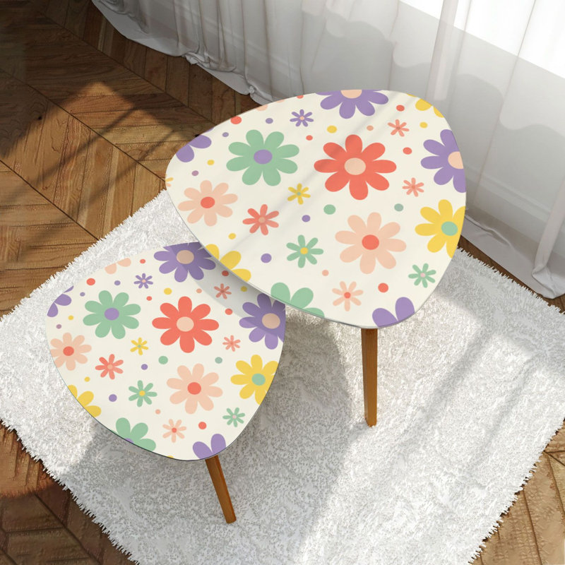 Ensemble de 2 tables basses gigognes Triangle
